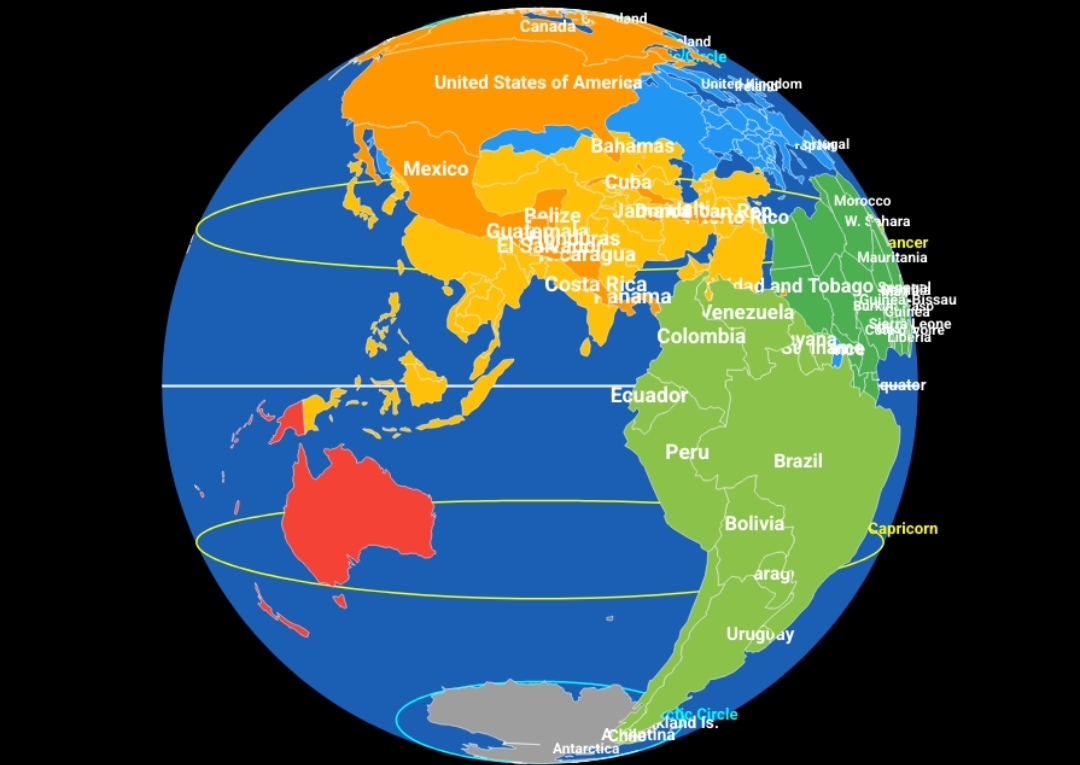Screenshot of globe