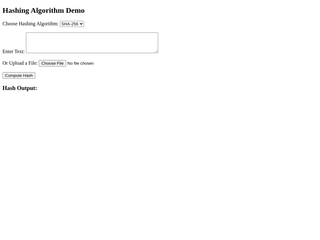 Screenshot of hash