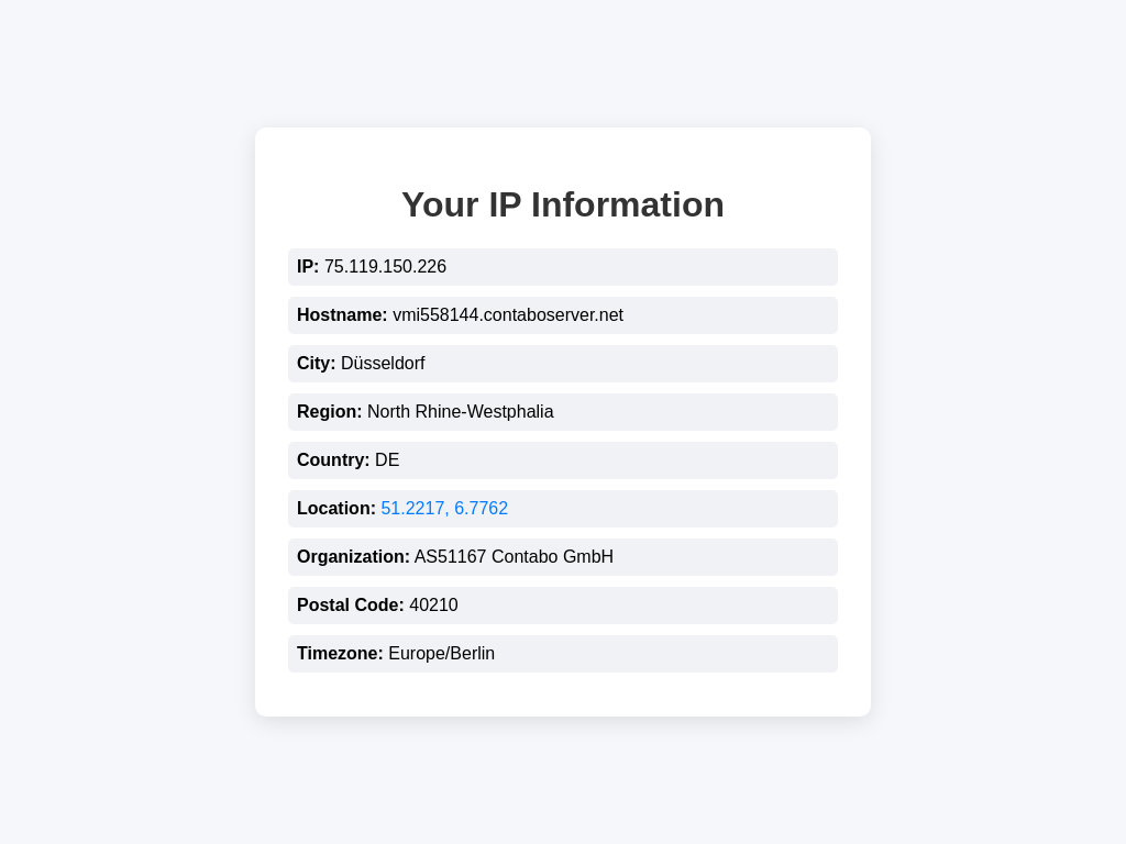 Screenshot of ipgeo