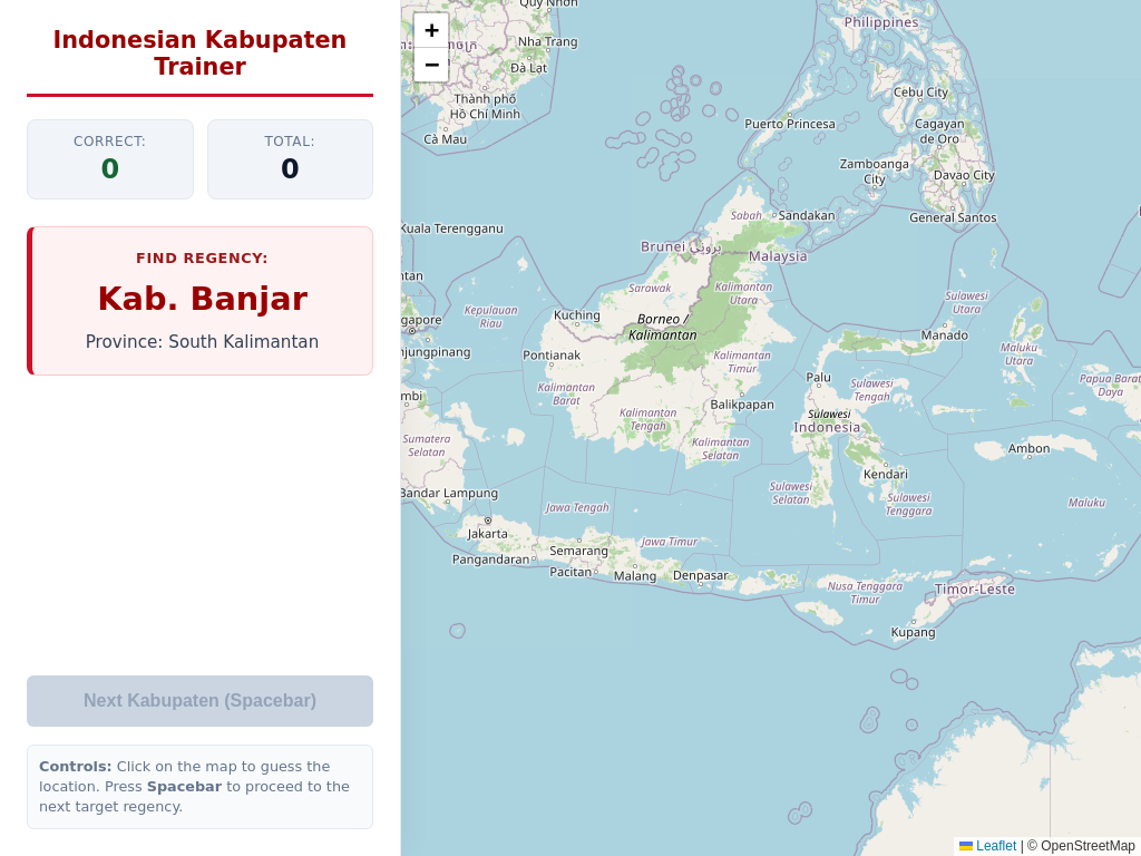 Screenshot of kabupaten