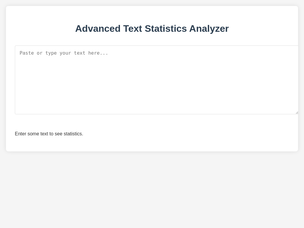 Screenshot of textstats